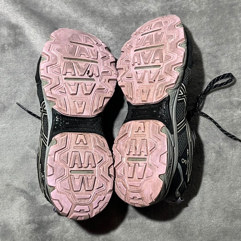 Asics Gel-Venture 8 Running Shoes Womens Size 10 Black Pink Trail Sneakers - Picture 3 of 7